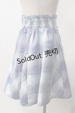 画像2: Amavel / ダブルレースアップはぎフレアチェックスカート F ブルー Y-25-06-03-129-CA-SK-SZ-ZY