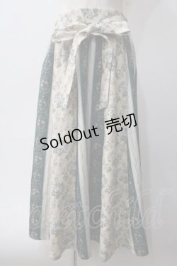 画像1: axes femme / オーナメント×花柄切替スカート M Dグリーン Y-25-06-03-133-AX-SK-SZ-ZY