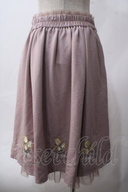 画像2: axes femme / ブーケ刺繍タックスカート M ピンク Y-25-06-03-137-AX-SK-SZ-ZY