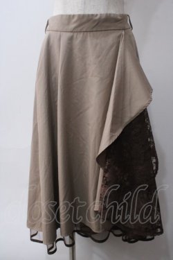 画像1: axes femme / ラッフルフリルイレヘムスカート M ベージュ Y-25-06-03-141-AX-SK-SZ-ZY