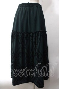 画像2: axes femme / フロッキープリントロングスカート  グリーン Y-25-06-03-144-AX-SK-SZ-ZY