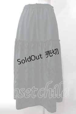画像2: axes femme / フロッキープリントロングスカート  グリーン Y-25-06-03-144-AX-SK-SZ-ZY