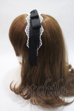 画像2: axes femme kawaii / レースリボンカチューシャ  黒 Y-25-06-03-022-AX-AC-SZ-ZY