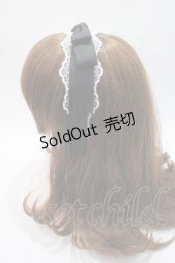 画像2: axes femme kawaii / レースリボンカチューシャ  黒 Y-25-06-03-022-AX-AC-SZ-ZY