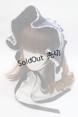 画像1: axes femme kawaii / メアリーハーフボンネット  紺 Y-25-06-03-023-AX-AC-SZ-ZY