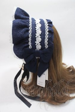 画像2: axes femme kawaii / メアリーハーフボンネット  紺 Y-25-06-03-023-AX-AC-SZ-ZY