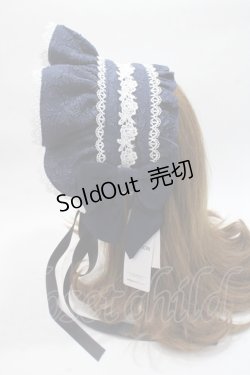 画像2: axes femme kawaii / メアリーハーフボンネット  紺 Y-25-06-03-023-AX-AC-SZ-ZY
