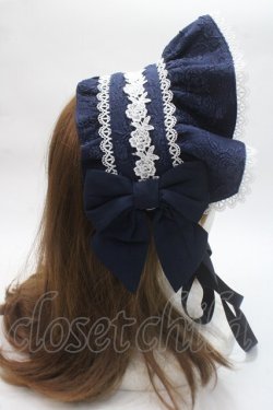 画像3: axes femme kawaii / メアリーハーフボンネット  紺 Y-25-06-03-023-AX-AC-SZ-ZY