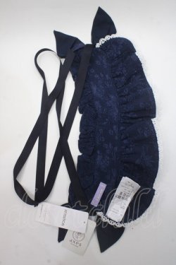 画像4: axes femme kawaii / メアリーハーフボンネット  紺 Y-25-06-03-023-AX-AC-SZ-ZY