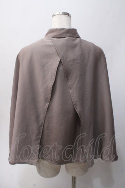 画像2: axes femme POETIQUE / ケープデザインブラウス  チャコール Y-25-06-03-028-AX-BL-SZ-ZY