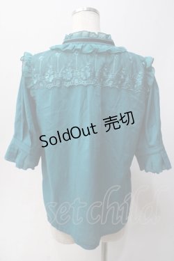 画像2: axes femme / 刺繍入りブラウス  グリーン Y-25-06-03-029-AX-BL-SZ-ZY