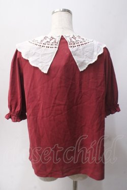 画像2: axes femme / バラ刺繍襟ブラウス  ピンク Y-25-06-03-030-AX-BL-SZ-ZY