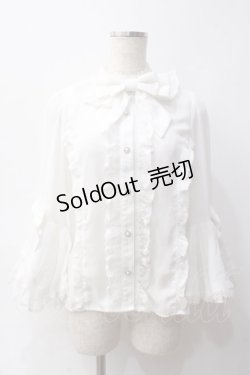 画像1: axes femme kawaii / 姫袖7分丈ブラウス M 白 Y-25-06-03-032-AX-BL-SZ-ZY