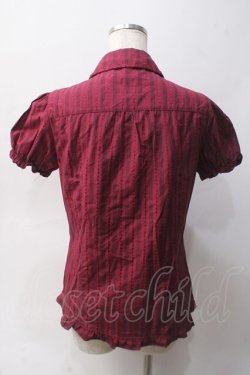 画像2: axes femme / トランプJQフリルブラウス M ワイン Y-25-06-03-033-AX-BL-SZ-ZY