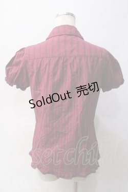 画像2: axes femme / トランプJQフリルブラウス M ワイン Y-25-06-03-033-AX-BL-SZ-ZY