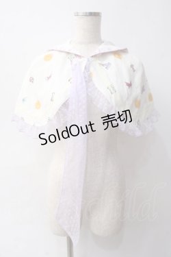画像1: BABY,THE STARS SHINE BRIGHT / Soiree Au Chat Noir柄ケープ  オフ白 Y-25-06-03-034-BA-JA-SZ-ZY