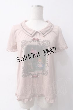 画像1: axes femme / 刺繍入襟付きプルオーバー M 淡ピンク Y-25-06-03-035-AX-TO-SZ-ZY