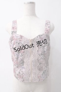 画像1: axes femme / フルールPTジップ付ビスチェ F ピンク Y-25-06-03-037-AX-TO-SZ-ZY