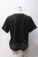 画像2: axes femme / ロゴ刺繍リンガーTシャツ F 黒 Y-25-06-03-038-AX-TO-SZ-ZY (2)