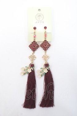 画像1: axes femme POETIQUE / チャイナモチーフイヤリング  ワイン Y-25-06-06-001-AX-AC-SZ-ZY