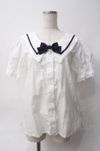 ALICE and the PIRATES / La brise chantanteセーラーカラーブラウス  ホワイト×ネイビー Y-25-06-06-044-PA-BL-SZ-ZY