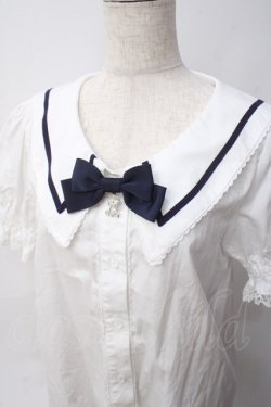 画像3: ALICE and the PIRATES / La brise chantanteセーラーカラーブラウス  ホワイト×ネイビー Y-25-06-06-044-PA-BL-SZ-ZY