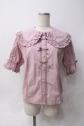axes femme kawaii / 半袖丸襟コットンブラウス M ピンク Y-25-06-06-050-AX-BL-SZ-ZY