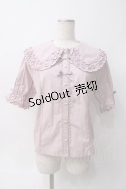画像1: axes femme kawaii / 半袖丸襟コットンブラウス M ピンク Y-25-06-06-050-AX-BL-SZ-ZY