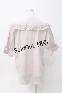 画像2: axes femme kawaii / 半袖丸襟コットンブラウス M ピンク Y-25-06-06-050-AX-BL-SZ-ZY