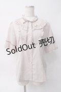 axes femme / 透けレースとろみ半袖ブラウス M アワピンク Y-25-06-06-051-AX-BL-SZ-ZY