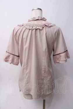 画像2: axes femme / 透けレースとろみ半袖ブラウス M アワピンク Y-25-06-06-051-AX-BL-SZ-ZY