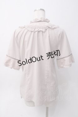 画像2: axes femme / 透けレースとろみ半袖ブラウス M アワピンク Y-25-06-06-051-AX-BL-SZ-ZY