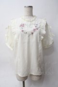 axes femme POETIQUE / フラワーハート刺繍ブラウス M 生成り Y-25-06-06-052-AX-BL-SZ-ZY