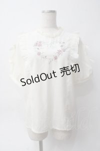 axes femme POETIQUE / フラワーハート刺繍ブラウス M 生成り Y-25-06-06-052-AX-BL-SZ-ZY