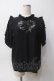 画像1: axes femme POETIQUE / フラワーハート刺繍ブラウス M 黒 Y-25-06-06-053-AX-BL-SZ-ZY (1)
