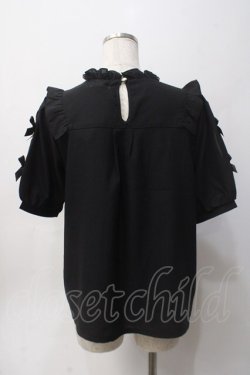 画像2: axes femme POETIQUE / フラワーハート刺繍ブラウス M 黒 Y-25-06-06-053-AX-BL-SZ-ZY