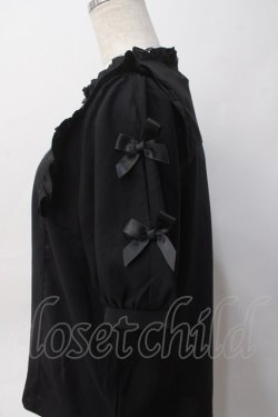 画像3: axes femme POETIQUE / フラワーハート刺繍ブラウス M 黒 Y-25-06-06-053-AX-BL-SZ-ZY