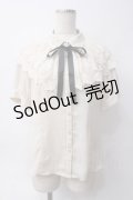 axes femme / レースケープリボン付半袖ブラウス M 生成り Y-25-06-06-054-AX-BL-SZ-ZY