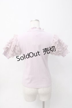 画像2: axes femme POETIQUE / ローズ刺繍フリル袖カットプルオーバー M ピンク Y-25-06-06-058-AX-TO-SZ-ZY