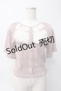 axes femme / ローズ付サマーニットカーデ F ピンク Y-25-06-06-060-AX-TO-SZ-ZY