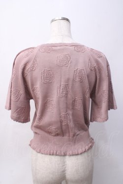 画像2: axes femme / ローズ付サマーニットカーデ F ピンク Y-25-06-06-060-AX-TO-SZ-ZY