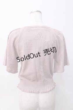 画像2: axes femme / ローズ付サマーニットカーデ F ピンク Y-25-06-06-060-AX-TO-SZ-ZY