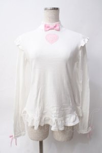 Angelic Pretty / Lovely Heartタートルネックカットソー  ホワイト Y-25-06-06-061-AP-TO-SZ-ZY