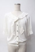 axes femme / レース付け襟ニットカーディガン M 生成り Y-25-06-06-063-AX-TO-SZ-ZY