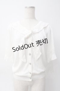 axes femme / レース付け襟ニットカーディガン M 生成り Y-25-06-06-063-AX-TO-SZ-ZY