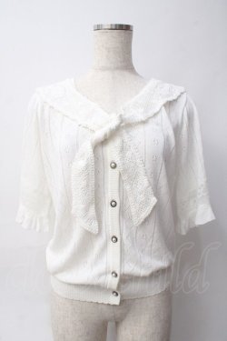 画像1: axes femme / レース付け襟ニットカーディガン M 生成り Y-25-06-06-063-AX-TO-SZ-ZY