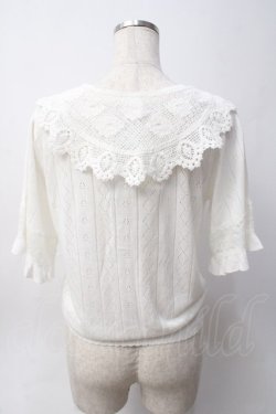 画像2: axes femme / レース付け襟ニットカーディガン M 生成り Y-25-06-06-063-AX-TO-SZ-ZY