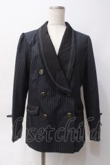 axes femme / ショールカラーW前釦ジャケット M 紺 Y-25-06-06-066-AX-JA-SZ-ZT086