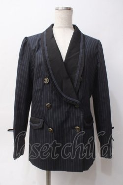 画像1: axes femme / ショールカラーW前釦ジャケット M 紺 Y-25-06-06-066-AX-JA-SZ-ZY
