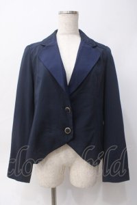 axes femme / バイカラーショートジャケット M 紺 Y-25-06-06-067-AX-JA-SZ-ZT086